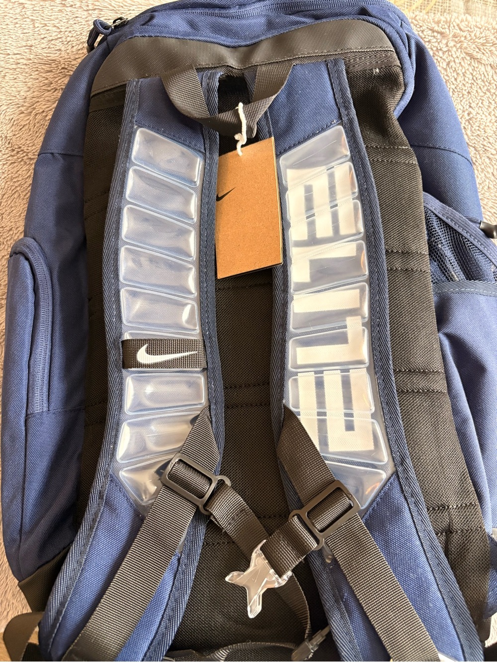 Nike Blue and Black Backpack with Cushioned Straps